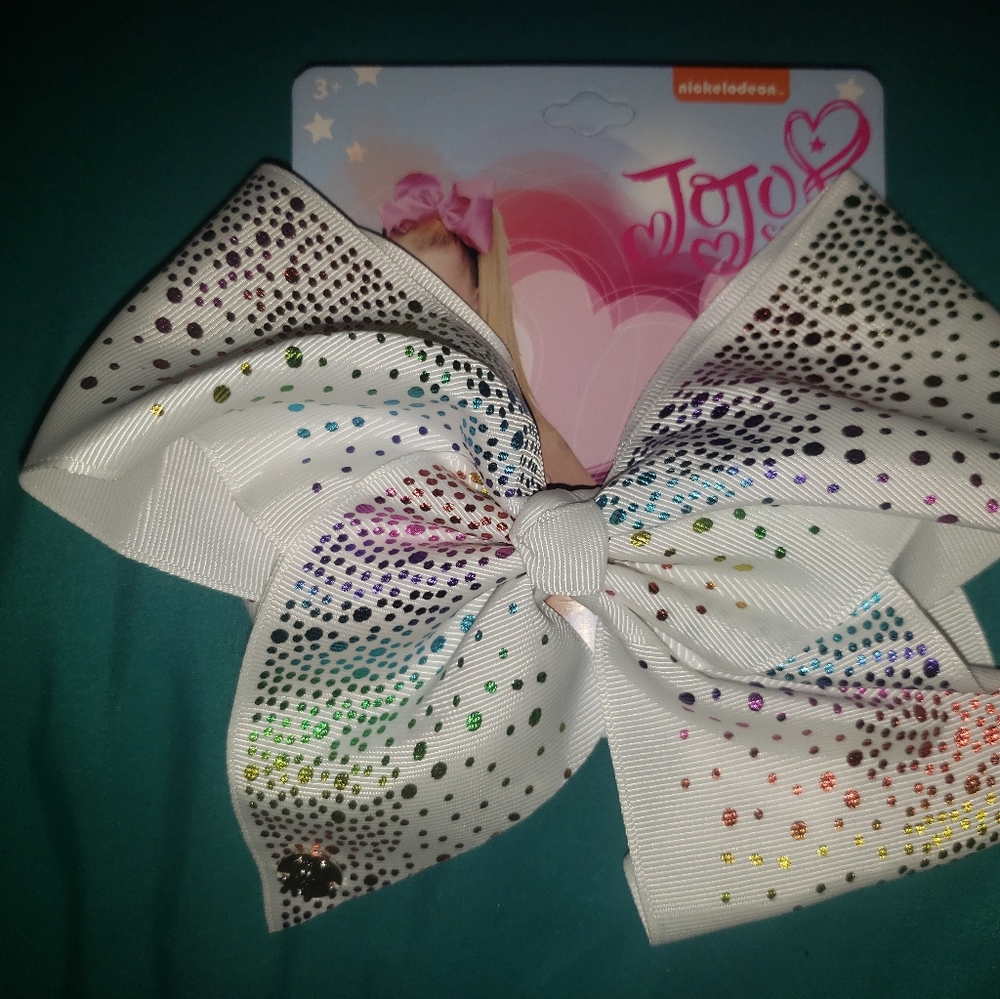 JoJo Siwa Rainbow And White Bow 8in